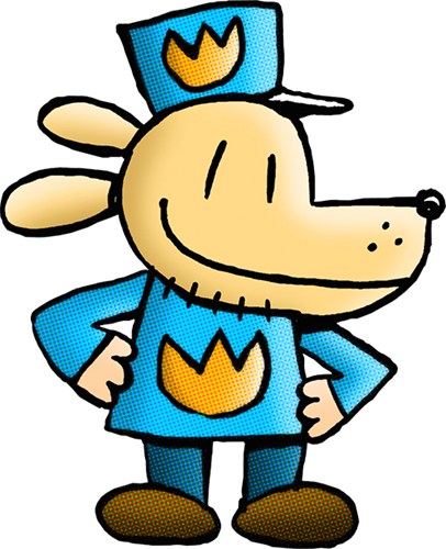 An illustration of Dogman in his uniform
